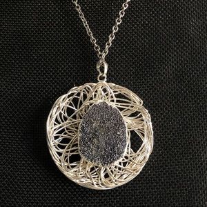 Handmade Wire Wrapped Titanium Druzy Stone